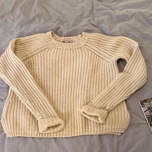 Calypso St. Barth Cream Chunky Crewneck Sweater